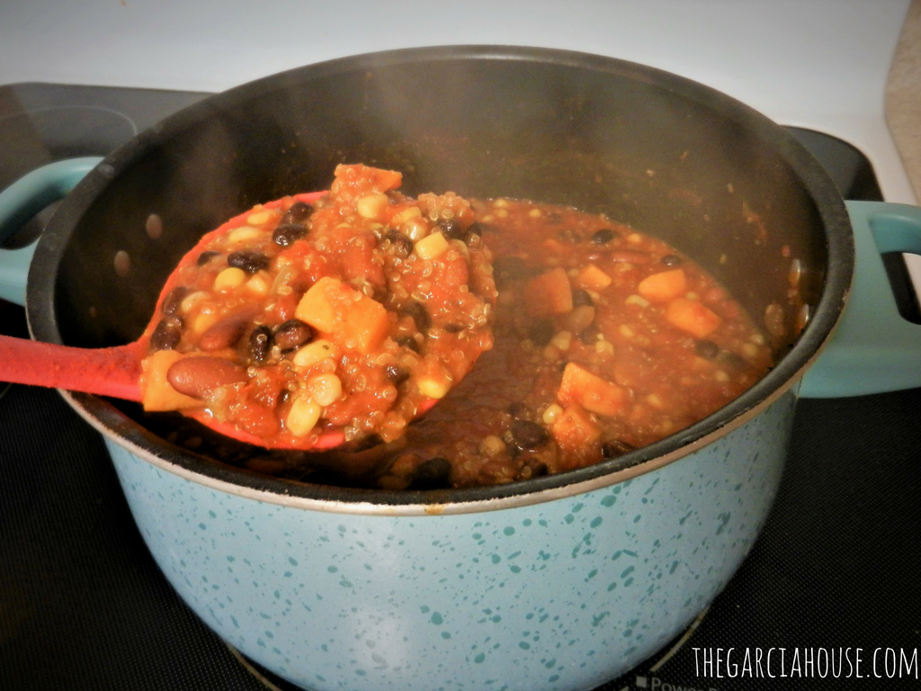 Hearty sweet potato black bean chili