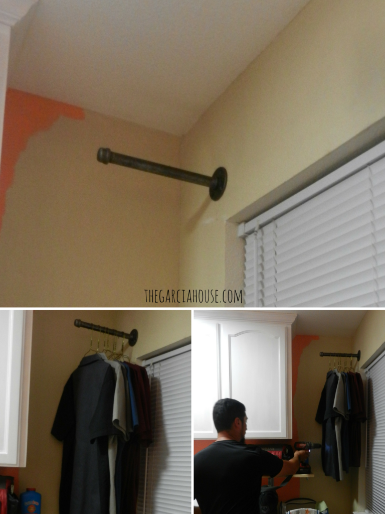 DIY Valet Rod for the Laundry Room